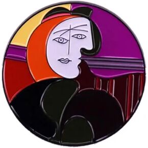 The Red Armchair Pablo Picasso Cubism Cubist Surrealism Painting Art 1.4" Enamel Pin Badge