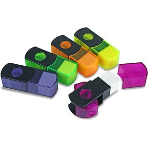 The Pencil Grip Eisen Pencil Sharpener and Eraser Combo, 2-in-One Sharpener Eraser Combo, Assorted Colors, 10 Count (ESN-48010)