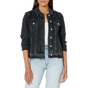 PAIGE Women's Rowan Faded Denim Oversized Jacket W/Undone Hem