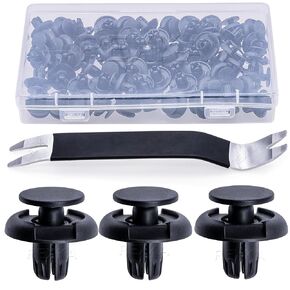 Rexka 51pcs 8mm Hole Bumper Cover Fender Grille Splash Shield Retainer Clip Fastener 91501-S04-003 for Honda Acura Accord Civic CR-V Odyssey Passport Pilot MDX RDX TSX- Auto Trim Panel Body Remover