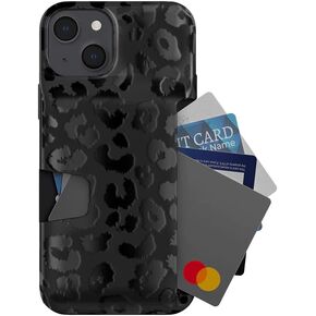 Velvet Caviar Compatible with iPhone 14 Wallet Case for Women - Credit Card Holder Slot - Cute Slim & Protective Wallet Phone Cases [8ft. Drop Tested] - Black Leopard