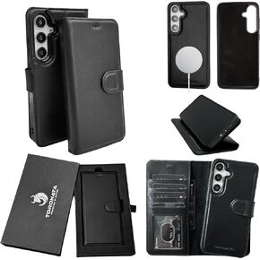 Nevada Samsung Galaxy S24 Case – S24 Leather Case - Luxury S24 Wallet Case with Kickstand Design, Card Slots – Handcrafted Anti Scratch RFID Leather Wallet (Tan)
