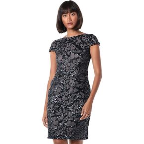 Calvin Klein Women's Short Sequin Sleeve Dress