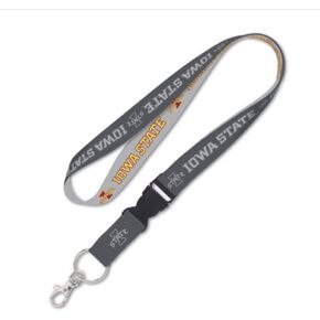 WinCraft NCAA Iowa State Cyclones Charcoal 1'' Lanyard with Detachable Buckle