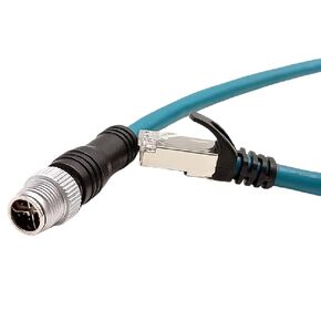 M12 Ethernet Cable X-Coded 8pin Male to RJ45 Ethernet Cat6a PUR Jacket 26AWG High-Flex Shielded Waterproof Cable for Cognex Industrial Camera (118.11 in/3M)