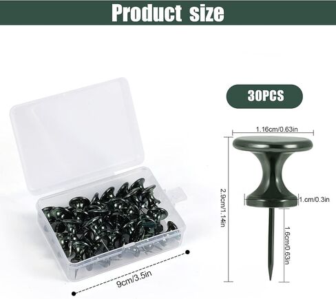 30pcs Giant Push Pin, Plastic Head, Steel Point, 1.14inch Large Pushpin for Cork Board Black Pushpins Suitable for Wall Hanging Office Home Classroom Decoration in Saudi Arabia