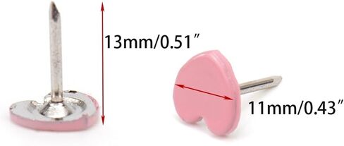 Woogim 100PCS Heart-Shaped Multicolor Thumb Tacks Iron Push Pins for Corkboard, Poster,Bulletin Board (Pink) in Saudi Arabia
