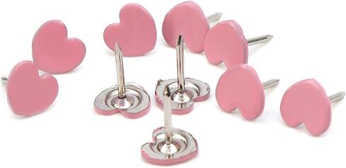 Woogim 100PCS Heart-Shaped Multicolor Thumb Tacks Iron Push Pins for Corkboard, Poster,Bulletin Board (Pink) in Saudi Arabia