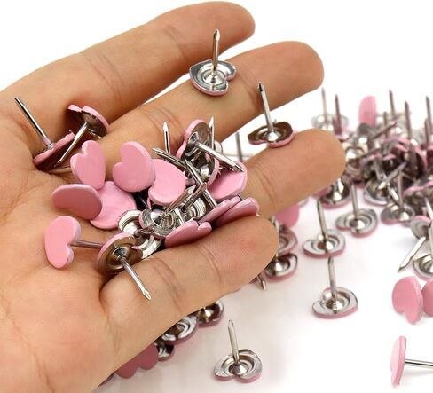 Woogim 100PCS Heart-Shaped Multicolor Thumb Tacks Iron Push Pins for Corkboard, Poster,Bulletin Board (Pink) in Saudi Arabia