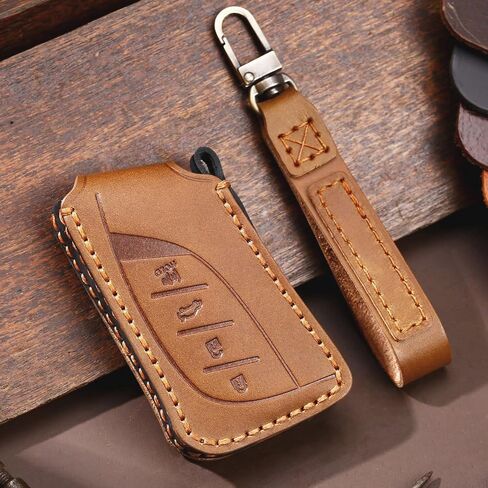 EASYANT Leather Car Key Fob Cover for 2021-2023 Lexus ES RX Compatible with New Lexus LS NX Key Shell Case Black in Saudi Arabia
