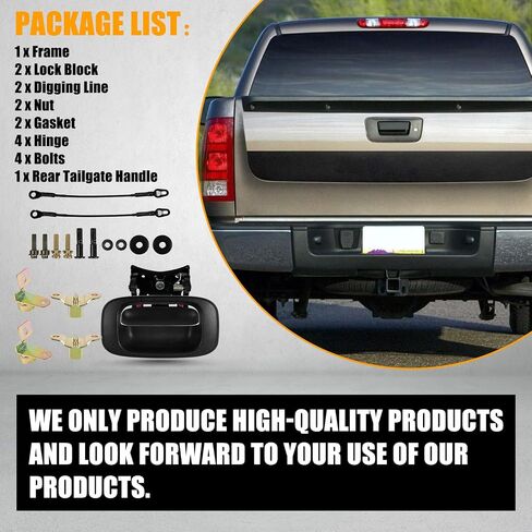 RANSOTO Tailgate Hardware Rebuild Kit Compatible with 1999-2006 Chevy Silverado GMC Sierra Tailgate Handle Latch and Bezel Trim with Rod Clips Replaces 15997911 15228539 15228541 15228540 in Saudi Arabia