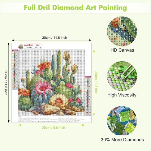 MAXBYE Cacti Bloom Diamond Art Kits for Adults, DIY 5D Diamond Art Kits Full Drill Diamond Dots，Watercolor Succulent Diamonds Art Painting Kits for Decor Gift 12x12inch in Saudi Arabia