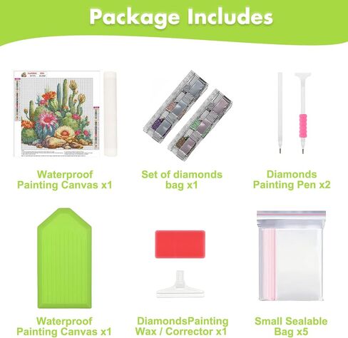 MAXBYE Cacti Bloom Diamond Art Kits for Adults, DIY 5D Diamond Art Kits Full Drill Diamond Dots，Watercolor Succulent Diamonds Art Painting Kits for Decor Gift 12x12inch in Saudi Arabia