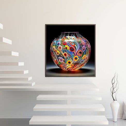 5D Diamond Painting Kits for Adults Beginners,Colorful Glass Jar Diamond Art Kit,DIY Full Round Drill Diamond Dot Gem Art Kits for Adults,Home Wall Decor 13.78x13.78 Inch in Saudi Arabia