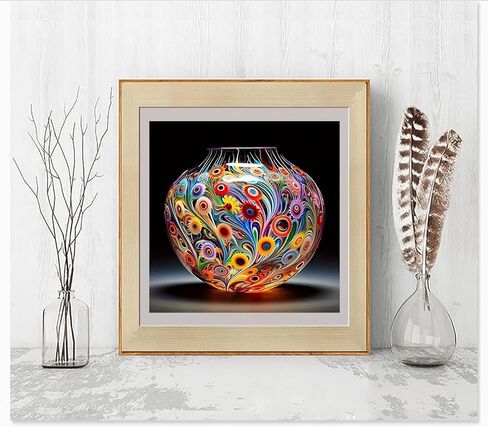 5D Diamond Painting Kits for Adults Beginners,Colorful Glass Jar Diamond Art Kit,DIY Full Round Drill Diamond Dot Gem Art Kits for Adults,Home Wall Decor 13.78x13.78 Inch in Saudi Arabia