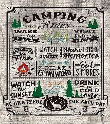 مجموعات الطلاء الماسي 5D للبالغين - شعار نصائح قواعد التخييم، عربة ريفية لشجرة الغزلان للاسترخاء، فنون ماسية كاملة الحفر 16 × 20 بوصة in Kuwait