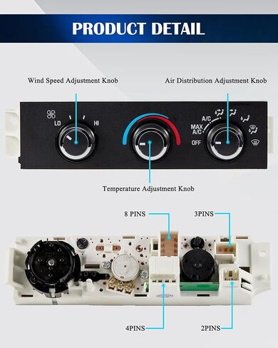 لوحة تبديل التحكم في تكييف الهواء والسخان 599-217 وحدة التحكم في المناخ HVAC لاستبدال Chevy Express Kodiak Astro GMC Savana Topkick Safari يستبدل 15773678 in Kuwait