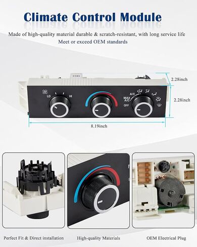 لوحة تبديل التحكم في تكييف الهواء والسخان 599-217 وحدة التحكم في المناخ HVAC لاستبدال Chevy Express Kodiak Astro GMC Savana Topkick Safari يستبدل 15773678 in Kuwait