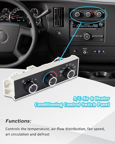 لوحة تبديل التحكم في تكييف الهواء والسخان 599-217 وحدة التحكم في المناخ HVAC لاستبدال Chevy Express Kodiak Astro GMC Savana Topkick Safari يستبدل 15773678 in Kuwait