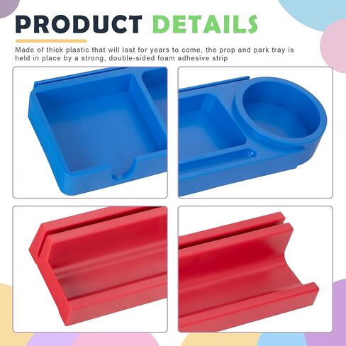 2 قطعة صينية تنظيم أقلام الرصاص المكتبية - حامل منظم سطح المكتب منفصل - حامل لوحة الاسم مع حامل القلم - حامل لوحات الأسماء للمكتب مع قبضة لاصقة للمكتب المدرسي في الفصل الدراسي in Kuwait