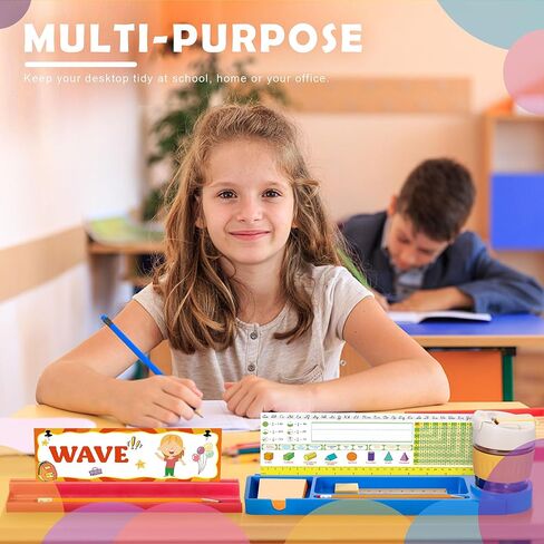 2 قطعة صينية تنظيم أقلام الرصاص المكتبية - حامل منظم سطح المكتب منفصل - حامل لوحة الاسم مع حامل القلم - حامل لوحات الأسماء للمكتب مع قبضة لاصقة للمكتب المدرسي في الفصل الدراسي in Kuwait