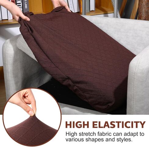 Mixweer 6 Pcs Stretch Diamond Lattice Couch Cushion Cover Replacement Slipcovers Thick Jacquard Fabric Soft Sofa Seat Covers Furniture Protector Sofa Chair Cushion Covers (Black) in Saudi Arabia
