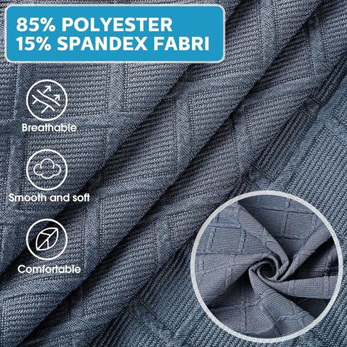 Mixweer 6 Pcs Stretch Diamond Lattice Couch Cushion Cover Replacement Slipcovers Thick Jacquard Fabric Soft Sofa Seat Covers Furniture Protector Sofa Chair Cushion Covers (Black) in Saudi Arabia