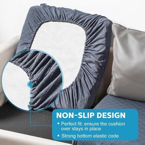 Mixweer 6 Pcs Stretch Diamond Lattice Couch Cushion Cover Replacement Slipcovers Thick Jacquard Fabric Soft Sofa Seat Covers Furniture Protector Sofa Chair Cushion Covers (Black) in Saudi Arabia