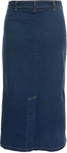 Ladies Women's Indigo Stretch Denim Maxi Skirt Sizes 4 to 28. Length 35" in Saudi Arabia
