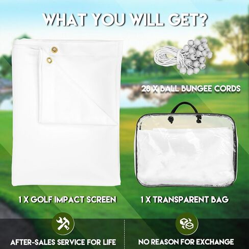 Golf Simulator Impact Screen for Indoor/Outdoor Golf Training, Golf Impact Screen with 28-32 Upgraded Grommets, Self-Restoration Crease Fabric,4mm Thicker Impact Screen with Carrying Case in Saudi Arabia