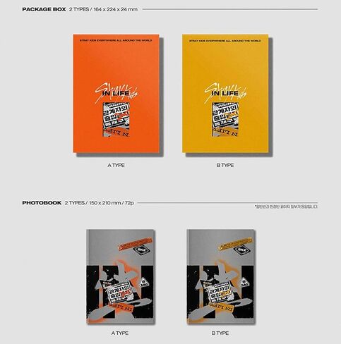 STRAY KIDS: IN LIFE [الإصدار القياسي] (النوع B) القرص المضغوط الأول لألبوم إعادة التعبئة + صندوق التغليف + كتاب الصور + بطاقات الصور الفوتوغرافية + بطاقة بريدية + (4 بطاقات صور إضافية + بطاقة صور مزدوجة الجوانب + مرآة جيب) in Saudi Arabia