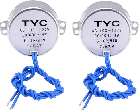 2Set Synchronous Turntable Motor Electric Motor for Cup Turner, Cuptisserie Tumbler Cup Rotator with Flexible Coupling Connector/6ft Swich Cord/,AC 100~127V CCW/CW 4W (2.5-3RPM) in Saudi Arabia