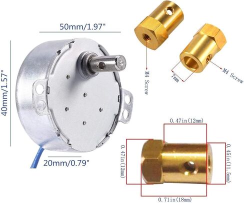 2Set Synchronous Turntable Motor Electric Motor for Cup Turner, Cuptisserie Tumbler Cup Rotator with Flexible Coupling Connector/6ft Swich Cord/,AC 100~127V CCW/CW 4W (2.5-3RPM) in Saudi Arabia