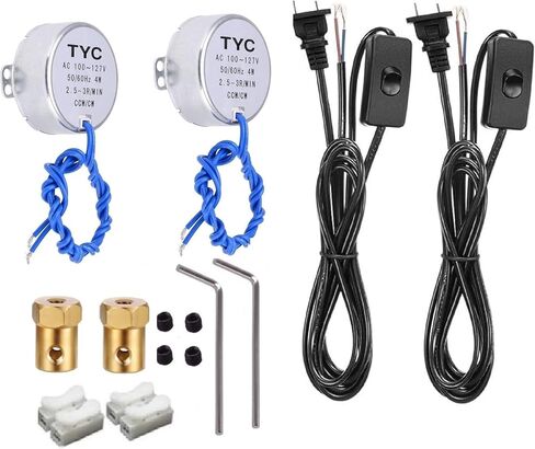 2Set Synchronous Turntable Motor Electric Motor for Cup Turner, Cuptisserie Tumbler Cup Rotator with Flexible Coupling Connector/6ft Swich Cord/,AC 100~127V CCW/CW 4W (2.5-3RPM) in Saudi Arabia