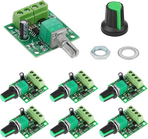 6 قطع DC PWM وحدة تحكم في سرعة المحرك DC 1.8-15V إلى 1.8V-3V-5V-6V-12V 2A 30W مفتاح تشغيل قابل للتعديل مع صمام الاسترداد الذاتي 2A وبدء ضوء LED in Kuwait