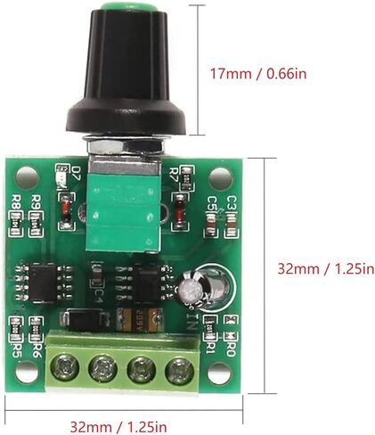 6 قطع DC PWM وحدة تحكم في سرعة المحرك DC 1.8-15V إلى 1.8V-3V-5V-6V-12V 2A 30W مفتاح تشغيل قابل للتعديل مع صمام الاسترداد الذاتي 2A وبدء ضوء LED in Kuwait