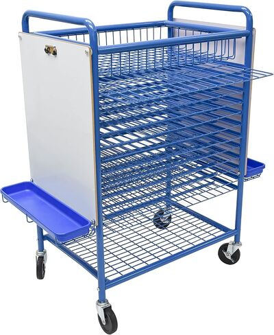 Angeles Mobile Drying Rack for Classroom, Rolling Art Cart Organizer for Kids, Multi-Purpose, Blue in Saudi Arabia