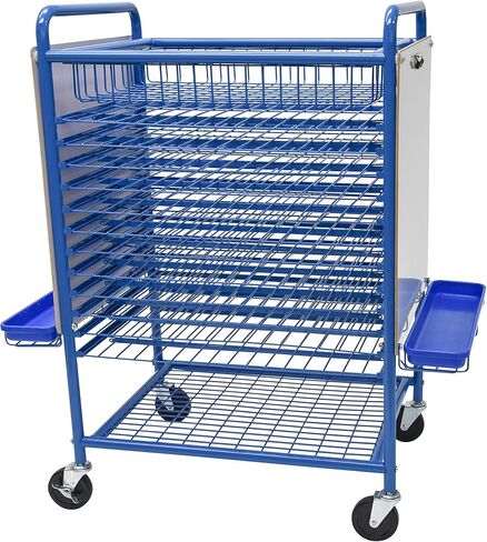 Angeles Mobile Drying Rack for Classroom, Rolling Art Cart Organizer for Kids, Multi-Purpose, Blue in Saudi Arabia