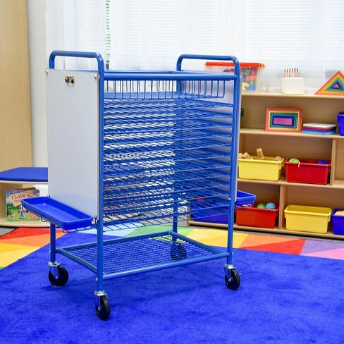 Angeles Mobile Drying Rack for Classroom, Rolling Art Cart Organizer for Kids, Multi-Purpose, Blue in Saudi Arabia