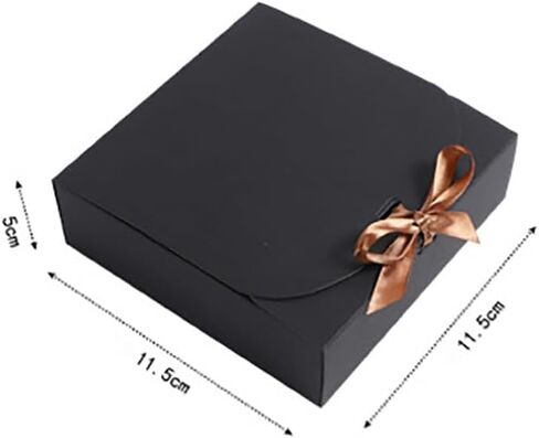 ccHuDE 12 Pcs 11.5 x 11.5 x 5cm Paper Gift Boxes Small Present Cases Party Favor Box Wedding Treat Boxes Gift Packaging Case with Lids for Halloween Christmas Black in Saudi Arabia