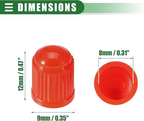 Motoforti Universal Tire Valve Stem Caps Valve Stem Covers for Car SUV Bike Trucks Motorcycles, 12mm, Plastic, Green, 30pcs in Kuwait