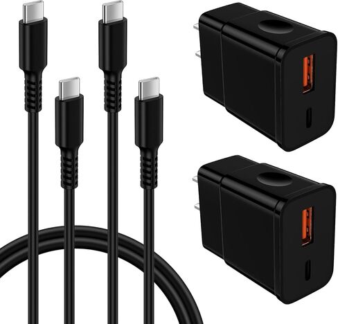 Samsung Android Charger Block Fast Charging Cord for Samsung Galaxy A15 S24 Ultra A55 A35 A54 A14 A13 A32 S23 S22 S21 FE iPhone 15 Pro Max/Pro/Plus/15, 25W 2 Port Type A & USB C Wall Plug 6FT Cable in Saudi Arabia