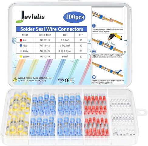 810PCS Solder Seal Wire Connectors with Heat Gun, Self Soldering Heat Shrink Butt Connector, Waterproof Insulated Electrical Terminals Ideal for Marine, Automotive, Boat, and Truck Wiring in Saudi Arabia