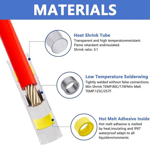 810PCS Solder Seal Wire Connectors with Heat Gun, Self Soldering Heat Shrink Butt Connector, Waterproof Insulated Electrical Terminals Ideal for Marine, Automotive, Boat, and Truck Wiring in Saudi Arabia