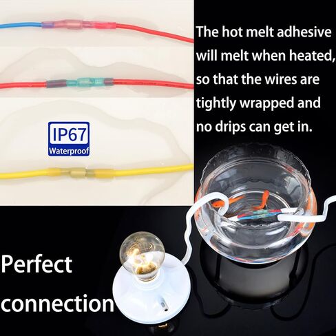 110pcs Heat Shrink Bullet Wire Connectors Kit, Waterproof Bullet Connectors, Bullet Terminals Wire Connectors Female & Male Wire Crimp Connectors, Marine Grade Bullet Connectors in Saudi Arabia