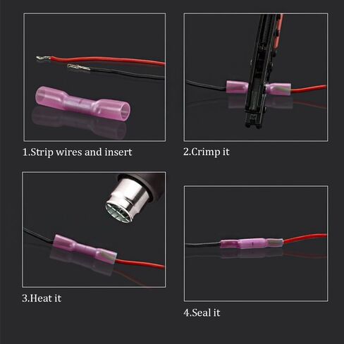 Glarks 200pcs 22-16/16-14/12-10 Gauge Nylon Heat Shrink Waterproof Electrical Insulated Quick Splice Butt Crimp Terminals Connectors Assortment Kit in Saudi Arabia