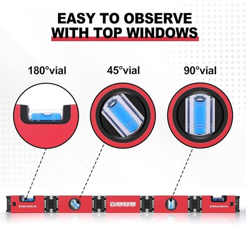 أداة مستوى قابلة للطي من ENUODA، مستويات طوربيد قابلة للتمديد 28 بوصة، أداة تسوية متعددة الزوايا مع أدوات قياس النجارة المغناطيسية للحرفيين والسباكين والنجارين والبنائين in Kuwait