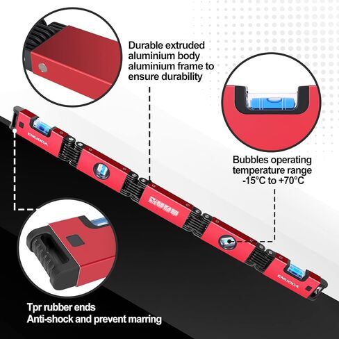 أداة مستوى قابلة للطي من ENUODA، مستويات طوربيد قابلة للتمديد 28 بوصة، أداة تسوية متعددة الزوايا مع أدوات قياس النجارة المغناطيسية للحرفيين والسباكين والنجارين والبنائين in Kuwait