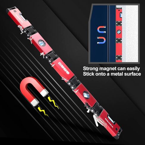 أداة مستوى قابلة للطي من ENUODA، مستويات طوربيد قابلة للتمديد 28 بوصة، أداة تسوية متعددة الزوايا مع أدوات قياس النجارة المغناطيسية للحرفيين والسباكين والنجارين والبنائين in Kuwait