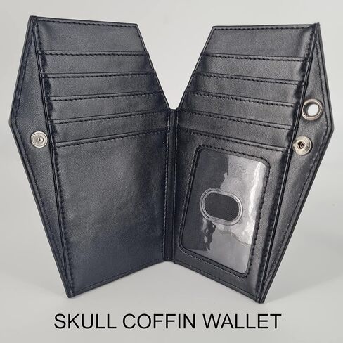 Skull Wallet - Coffin shaped Goth accessories or Coffin Purse for Men and Women - Black Vegan Horror Wallet in Saudi Arabia